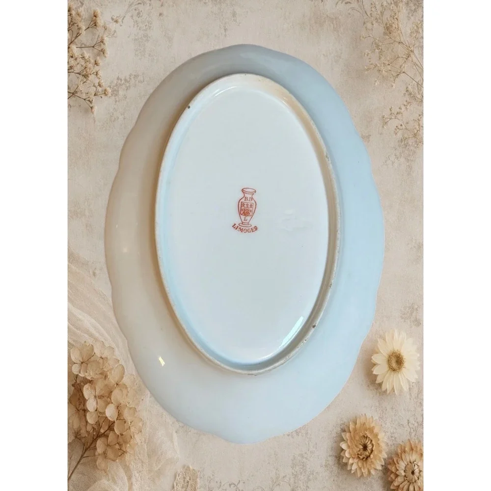 Antique Limoges BAWO & DOTTER LIMOGES Porcelain Platter Yellow Floral Gold